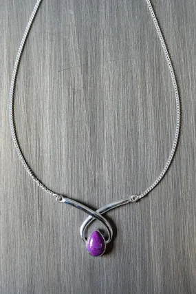 *050619 Purple Turquoise Stone Necklace