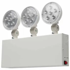 120/277 Volts Tri Head LED Emergency Light Universal Mounting, White