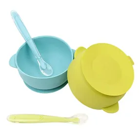 2 Pack Silicone Baby Bowls with Super Suction, Silicone Stay up Food Bowl for Kids and Toddlers with Improved Super Suction Base