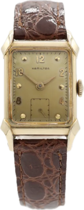 22mm Hamilton Milton Men's Mechanical Wristwatch 982 USA 14k Gold Filled Deco