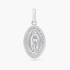 925 Sterling Silver Anti-Tarnish Engravable Guadalupe Pendant - ARP00054