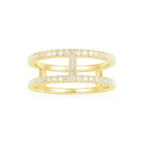 Double Line Pavé Ring