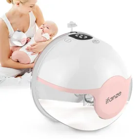 ifanze Electric Breast Pump, Wearable Breast Pump Comes with 21/24 mm Flange, Ultra-Quiet Pain-Free Hans Free Breast Pump With 3 Mode And 9 Levels - White