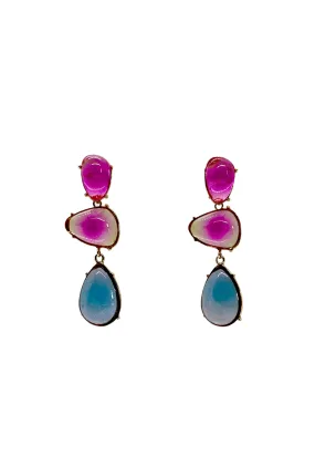 Le Stone Earrings - Rouge et Bleu