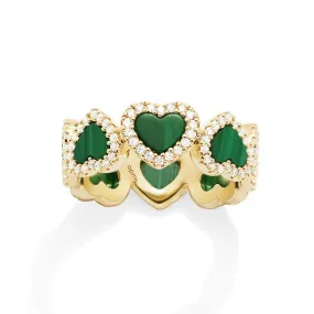 Malachite Heart Ring