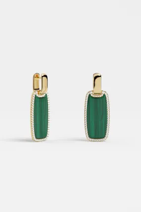 Malachite Medal Earrings