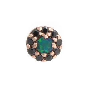 "Altura" Threaded End in Gold with Black Opal & Black CZ's