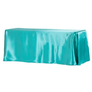 Satin Rectangular 90"x132" Tablecloth - Dark Turquoise