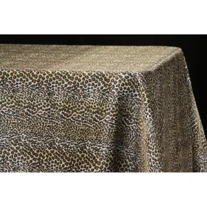 Satin Rectangular 90"x132" Tablecloth - Leopard Design