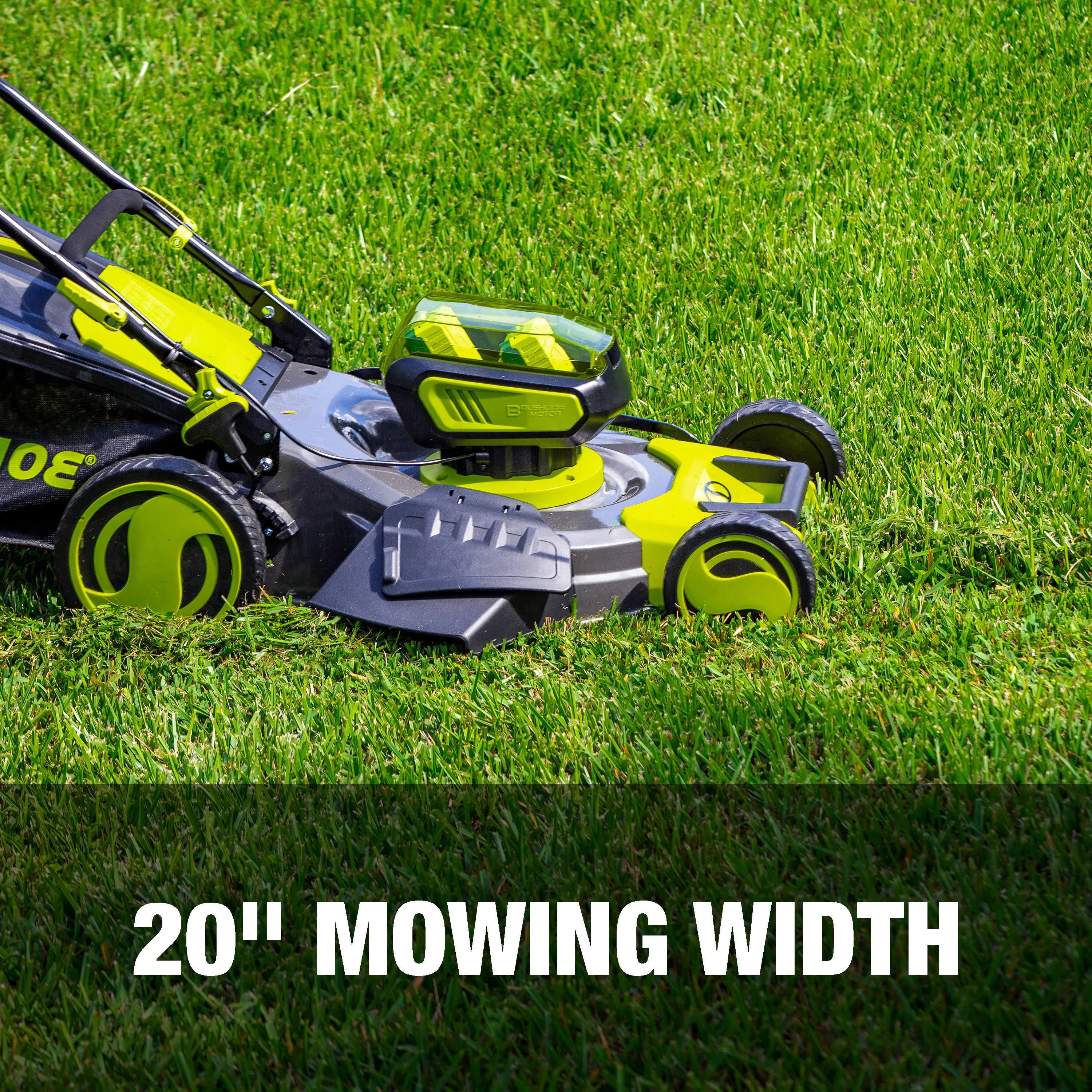 Sun Joe 24V-X2-21LMSP 48-Volt* IONMAX Cordless Self-Propelled Lawn Mower | 20-inch | 7-Position | Collection Bag | Mulching Plug | W/ 2 x 4.0-Ah Batteries   Charger